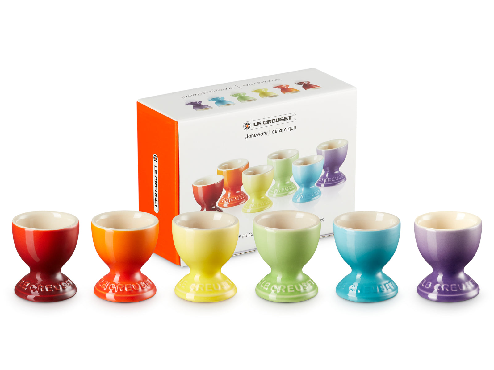 Le Creuset Regenbogen Eierbecher Set 6tlg Freisteller 3