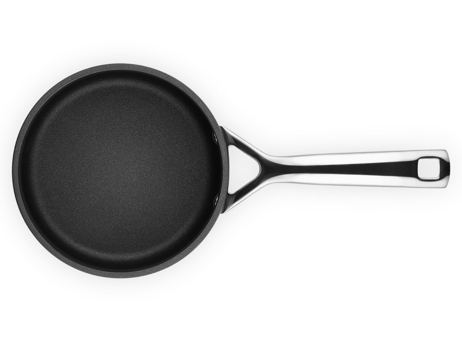 Le Creuset Aluminium-Antihaft Stielkasserolle rund schwarz 18cm Freisteller 3