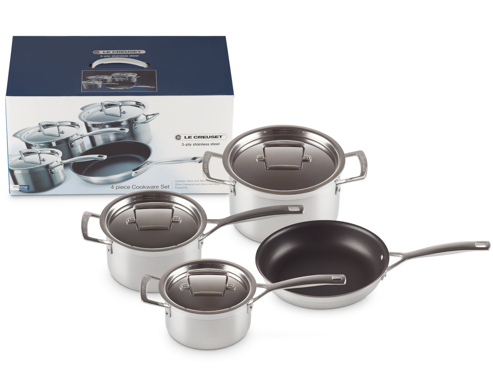 Le Creuset 3-Ply Kochgeschirr-Set 4tlg Freisteller 1