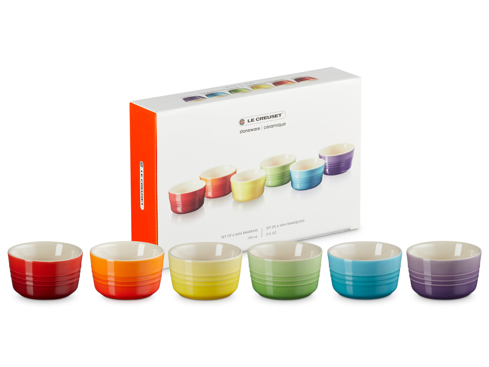Le Creuset Regenbogen Mini Förmchen 100ml Set 6tlg Freisteller 4