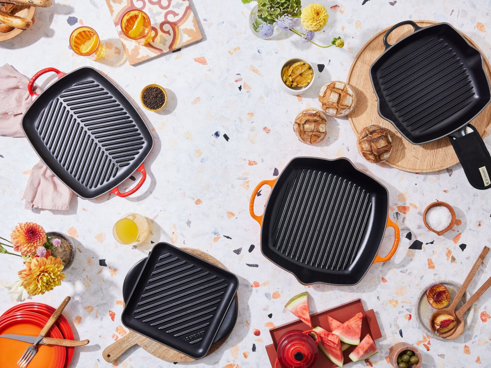 Le Creuset Grillplatte Signature rechteckig sea salt 30cm - Produktbild 3