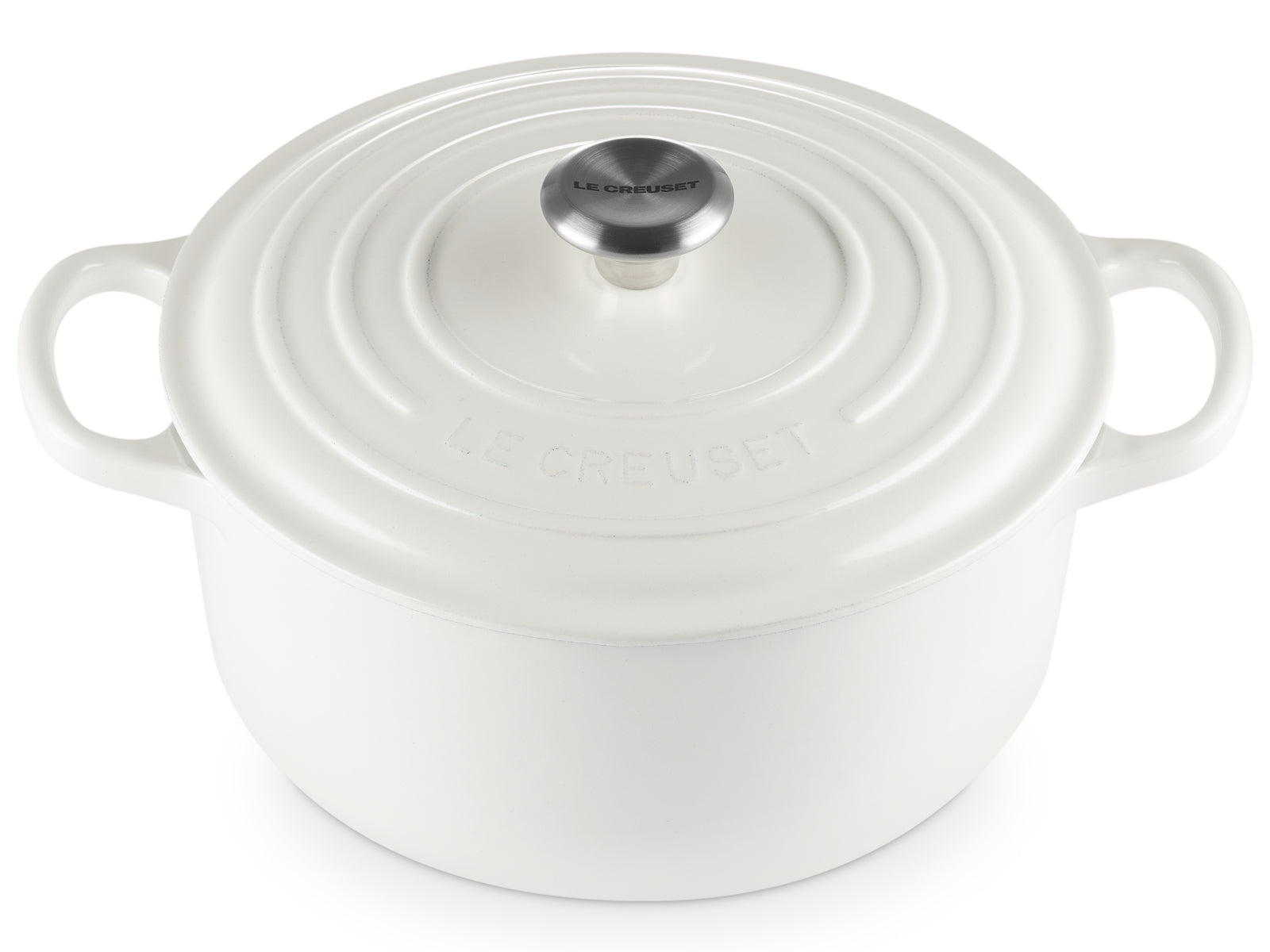 Le Creuset Bräter Signature rund weiss 22cm Freisteller 2