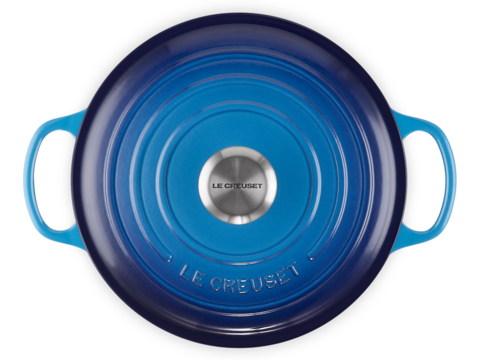 Le Creuset Bräter Signature rund azure 24cm Freisteller 4