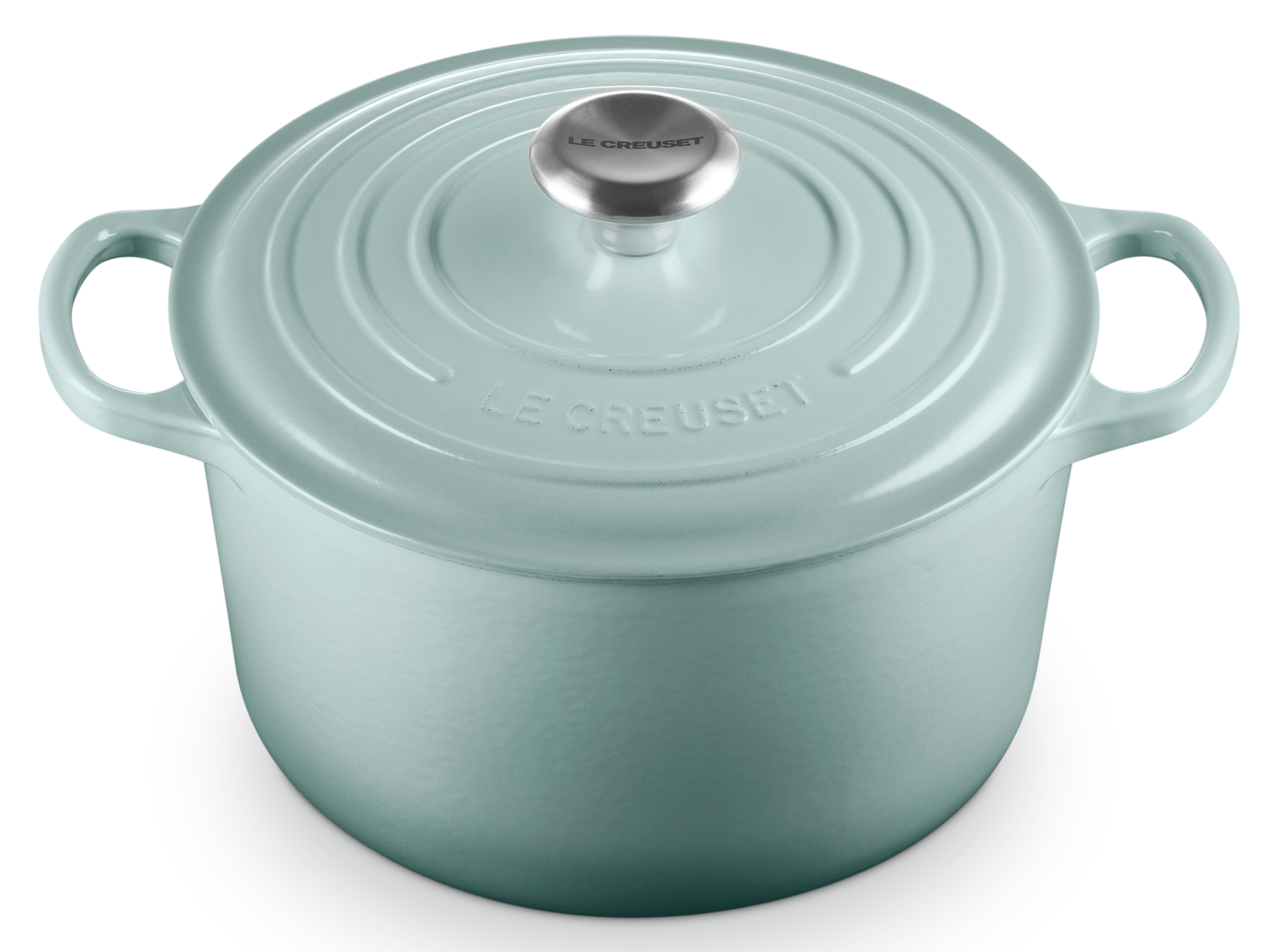 Le Creuset Bräter Signature rund sea salt  24cm Freisteller 3
