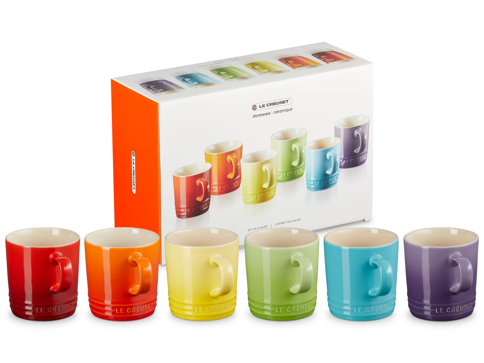Le Creuset Regenbogen Becher 3,5l Set 6tlg Freisteller 4