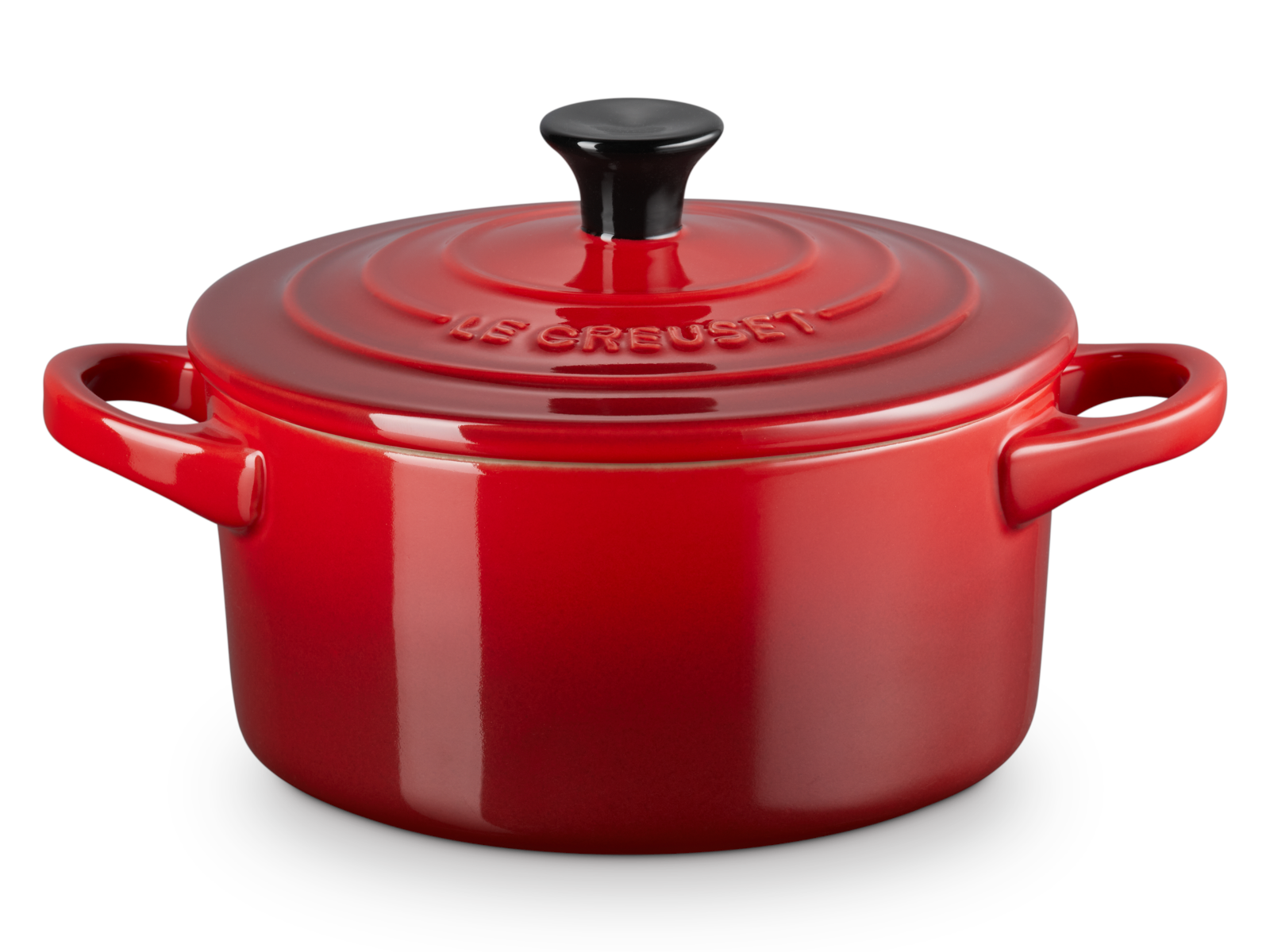 Le Creuset Mini-Cocotte rund kirschrot 14cm Freisteller 2