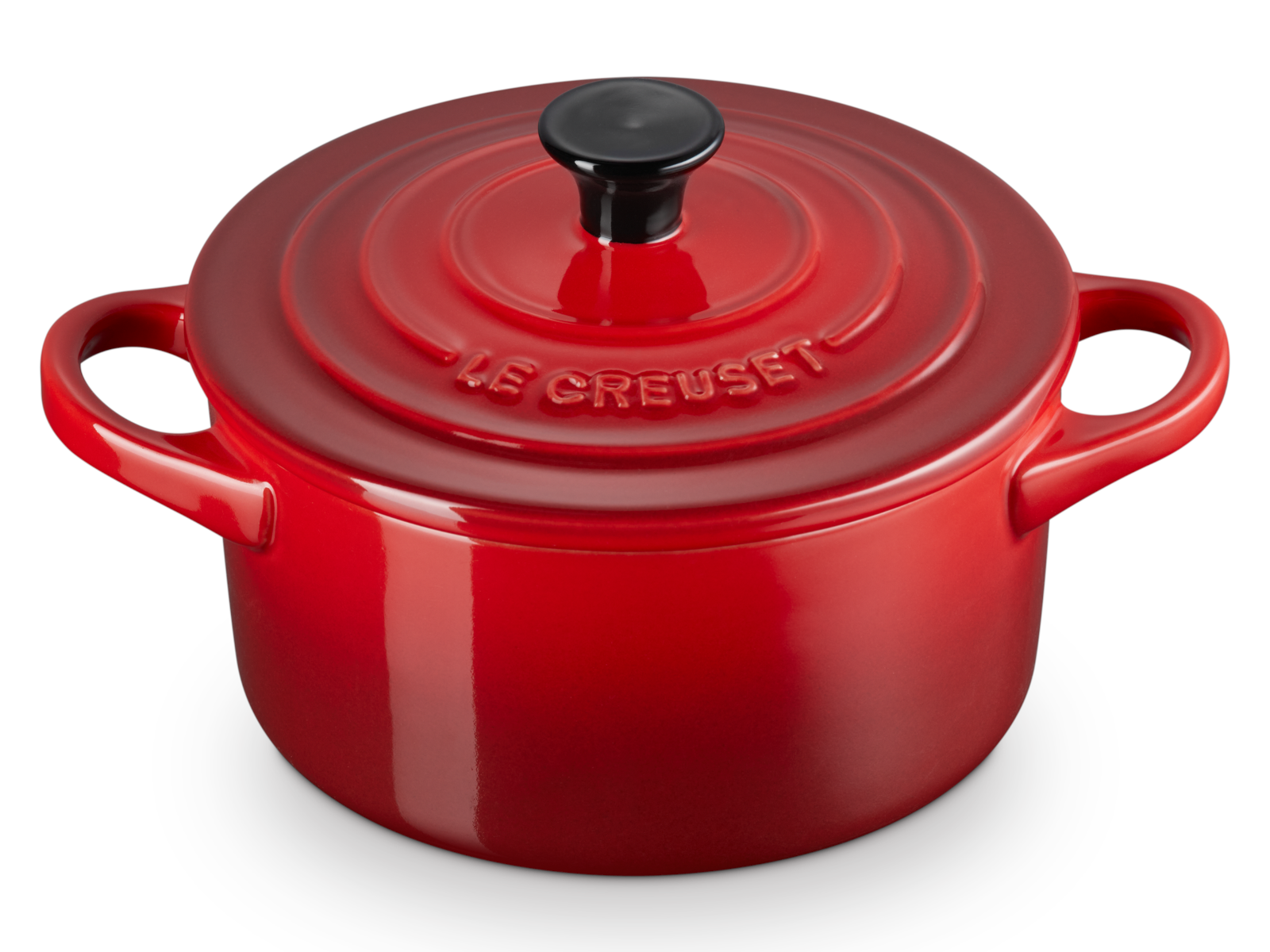 Le Creuset Mini-Cocotte rund kirschrot 14cm Freisteller 3