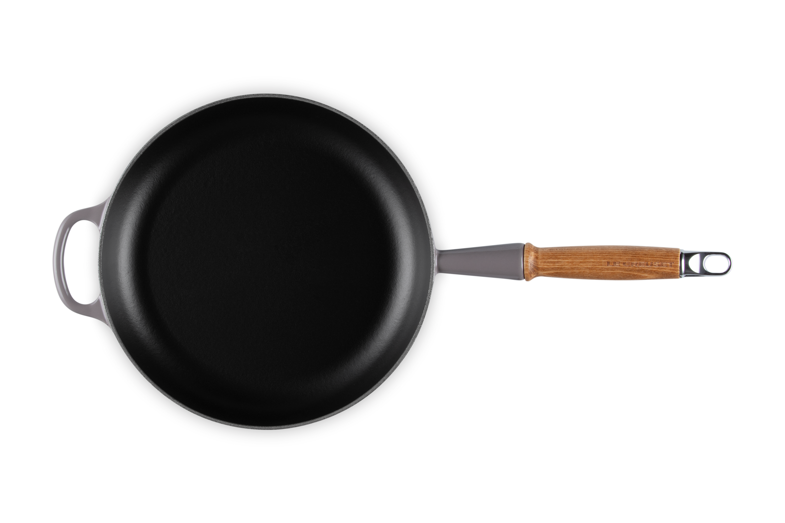 Le Creuset Brat- und Servierpfanne Signature mit Holzgriff flint 26cm Freisteller 6