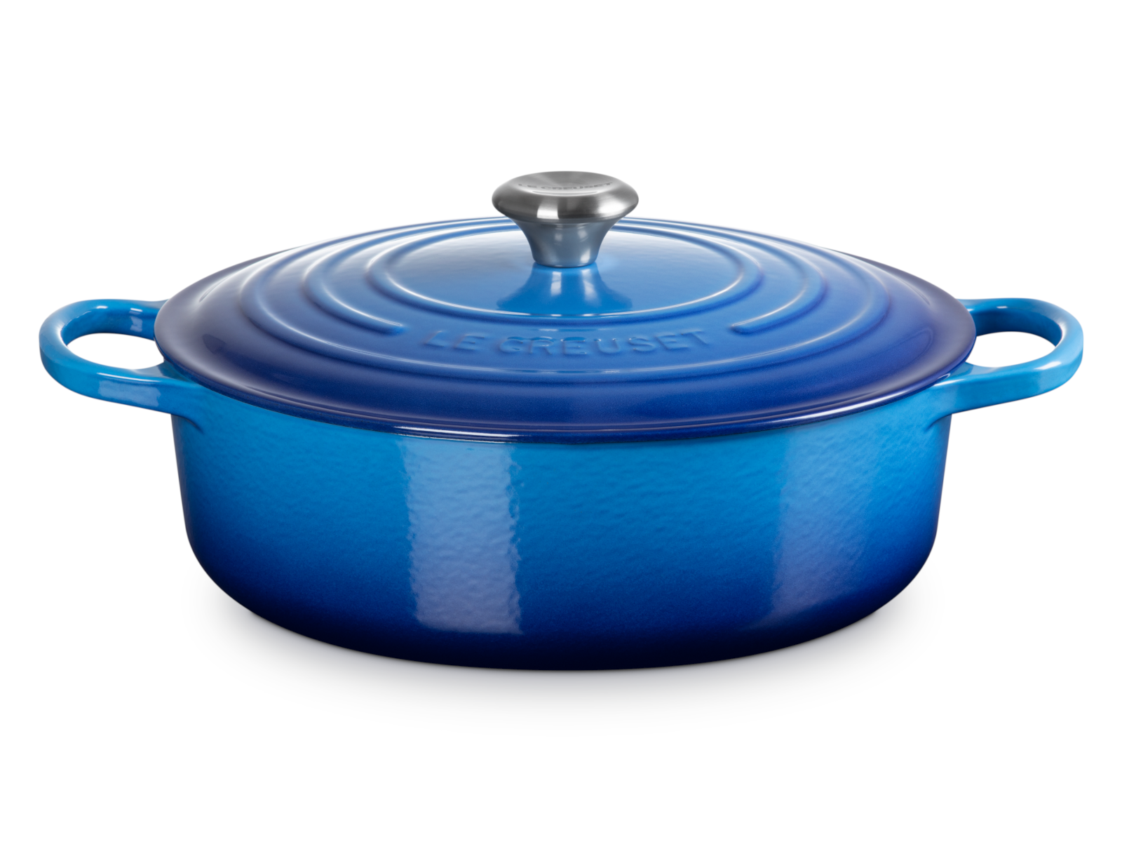 Le Creuset Gourmet-Bräter Signature rund azure 30cm Freisteller 1