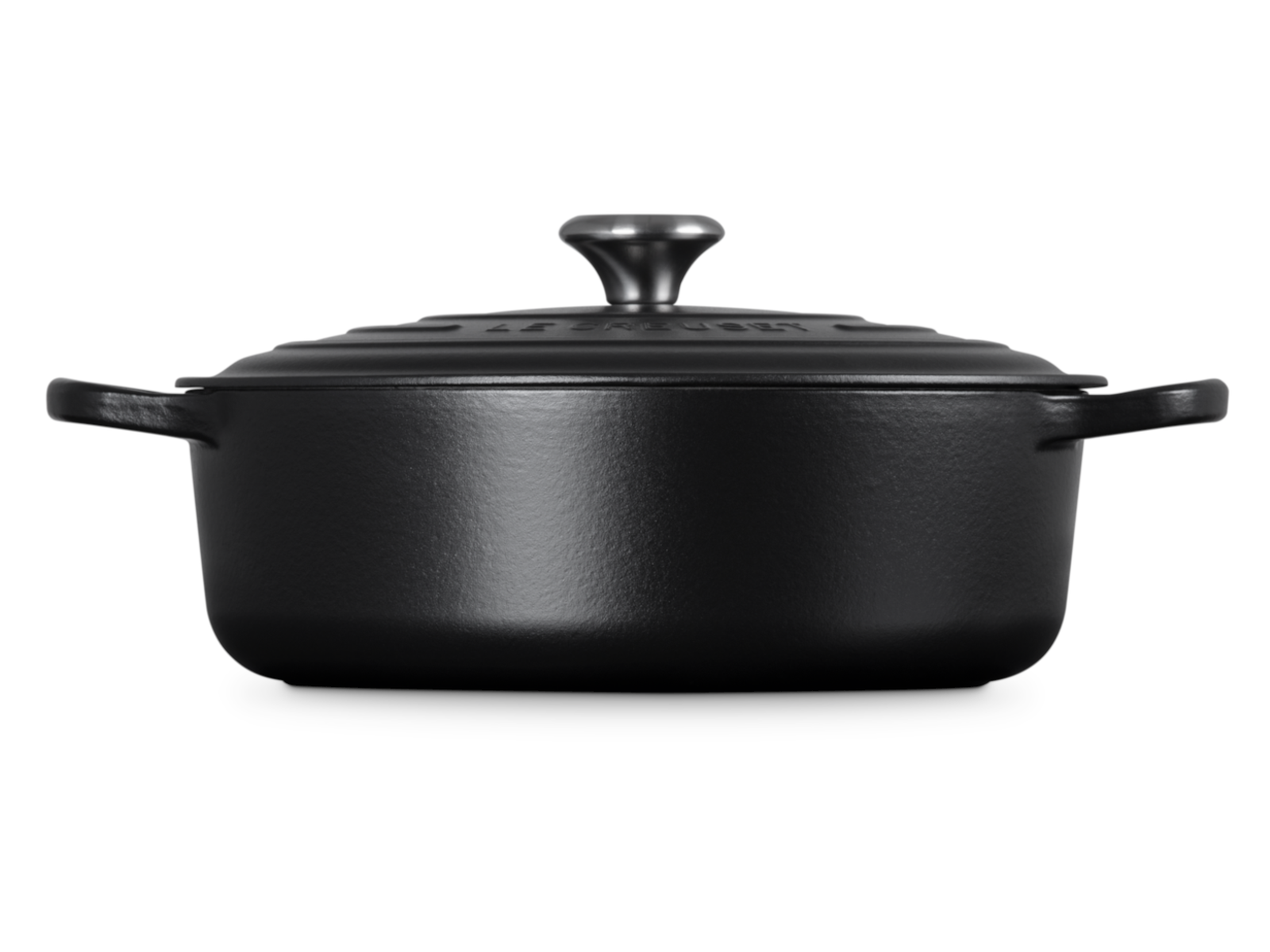 Le Creuset Gourmet-Bräter Signature rund schwarz matt 30cm Freisteller 1