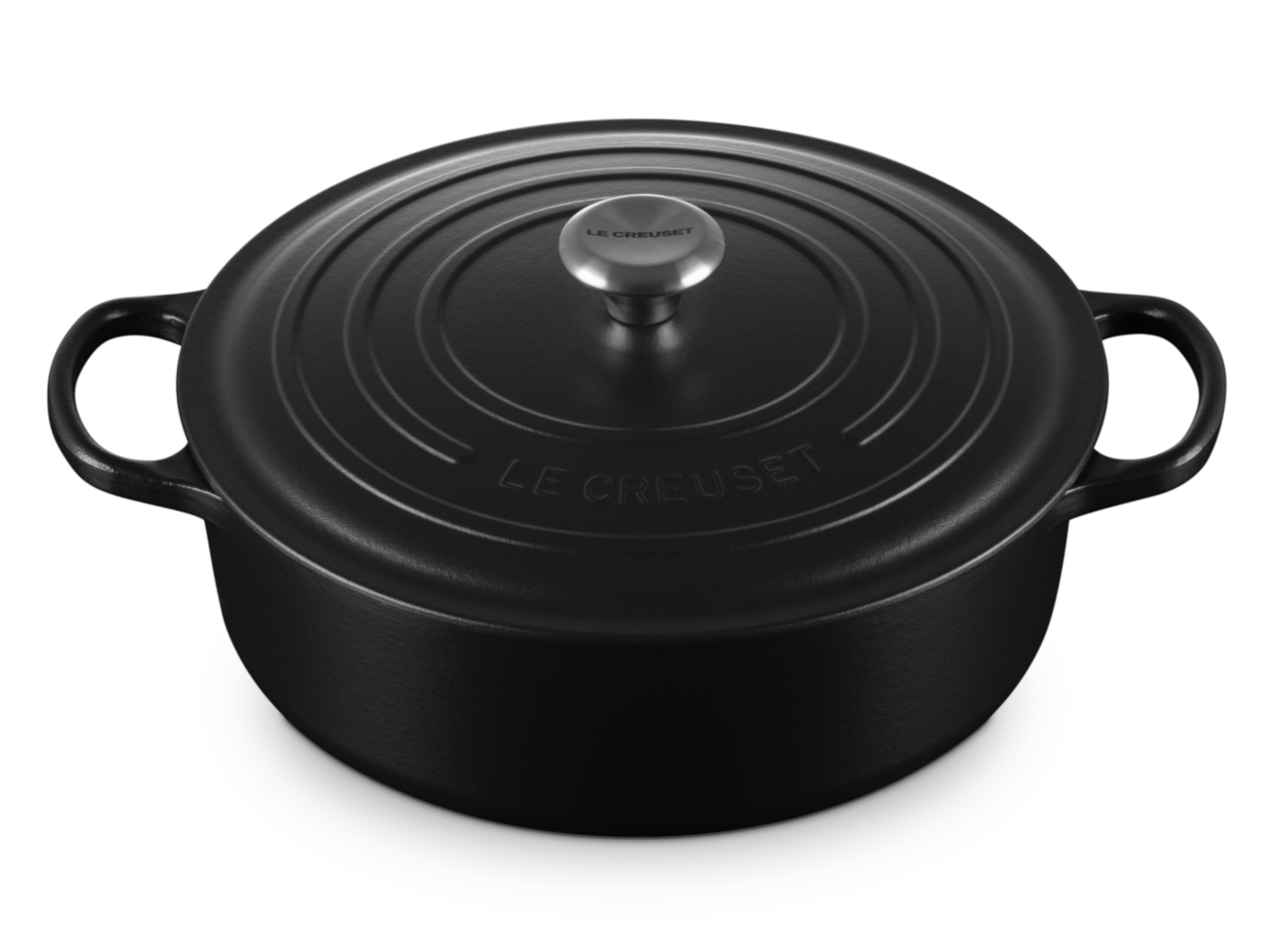Le Creuset Gourmet-Bräter Signature rund schwarz matt 30cm Freisteller 3
