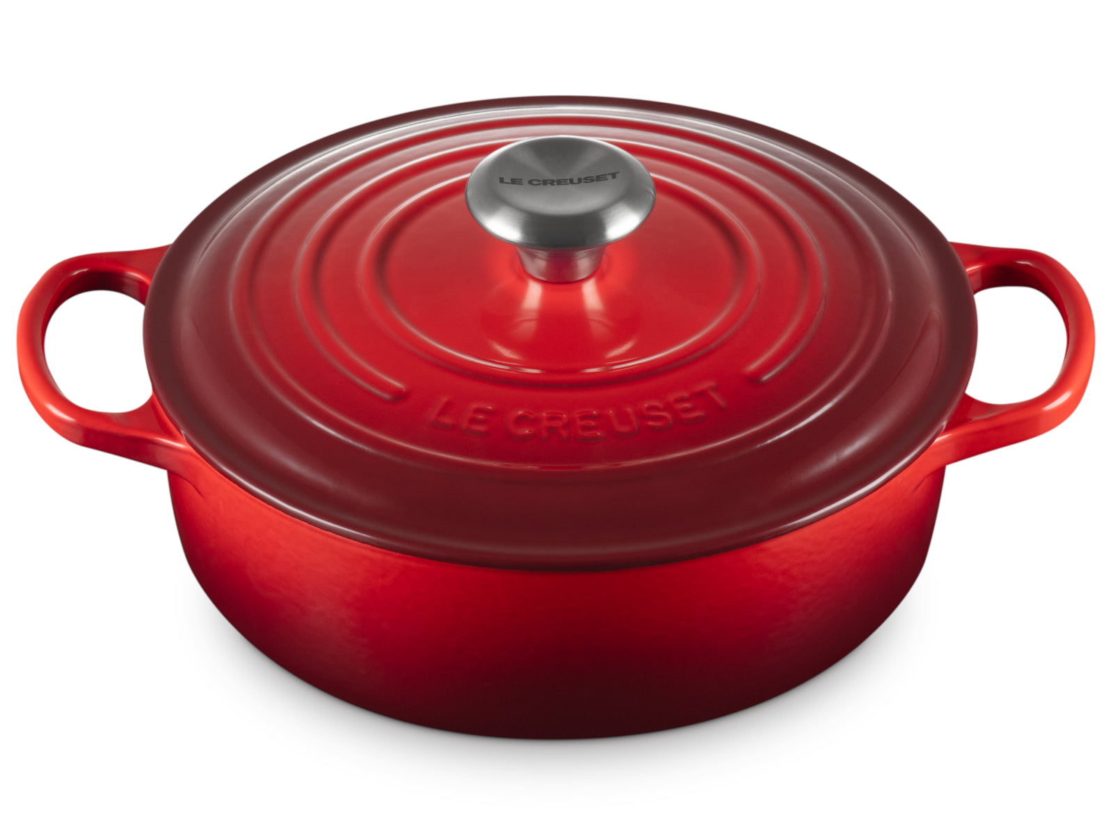 Le Creuset Gourmet-Bräter Signature rund kirschrot 24cm Freisteller 2
