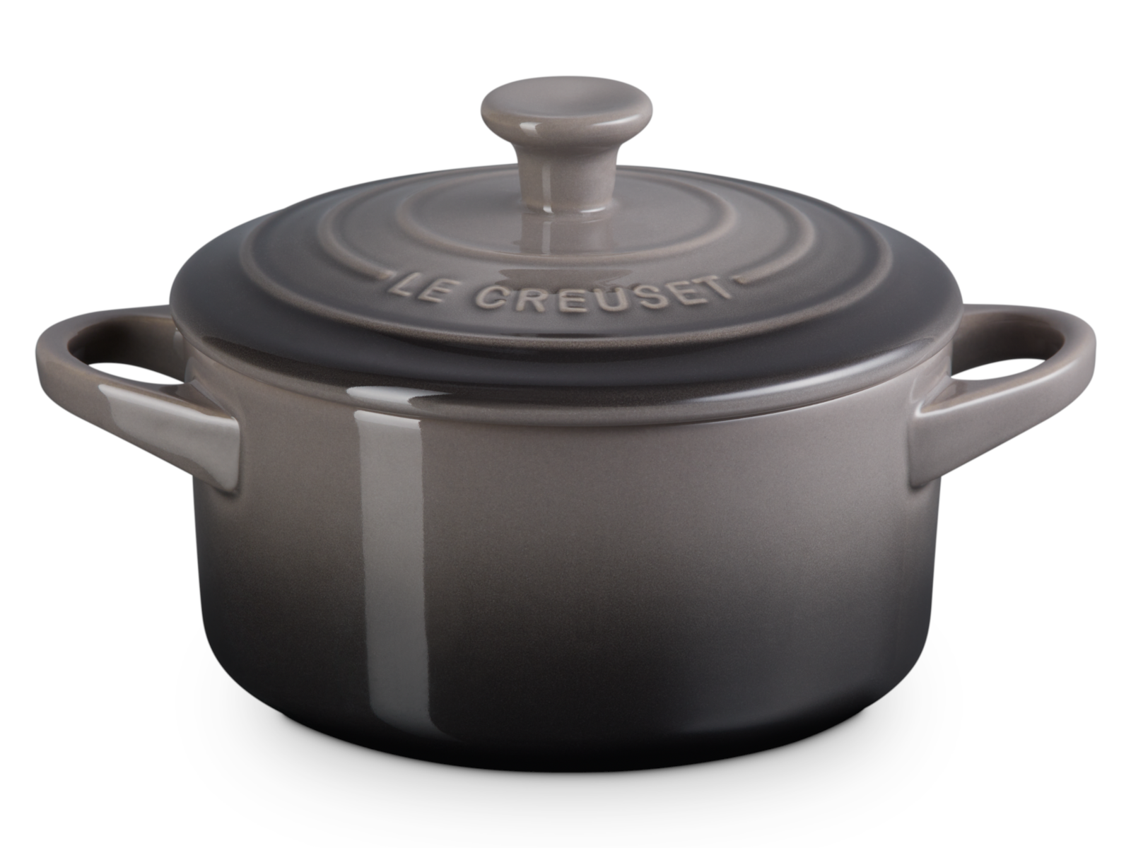 Le Creuset Mini-Cocotte rund flint 14cm Freisteller 1