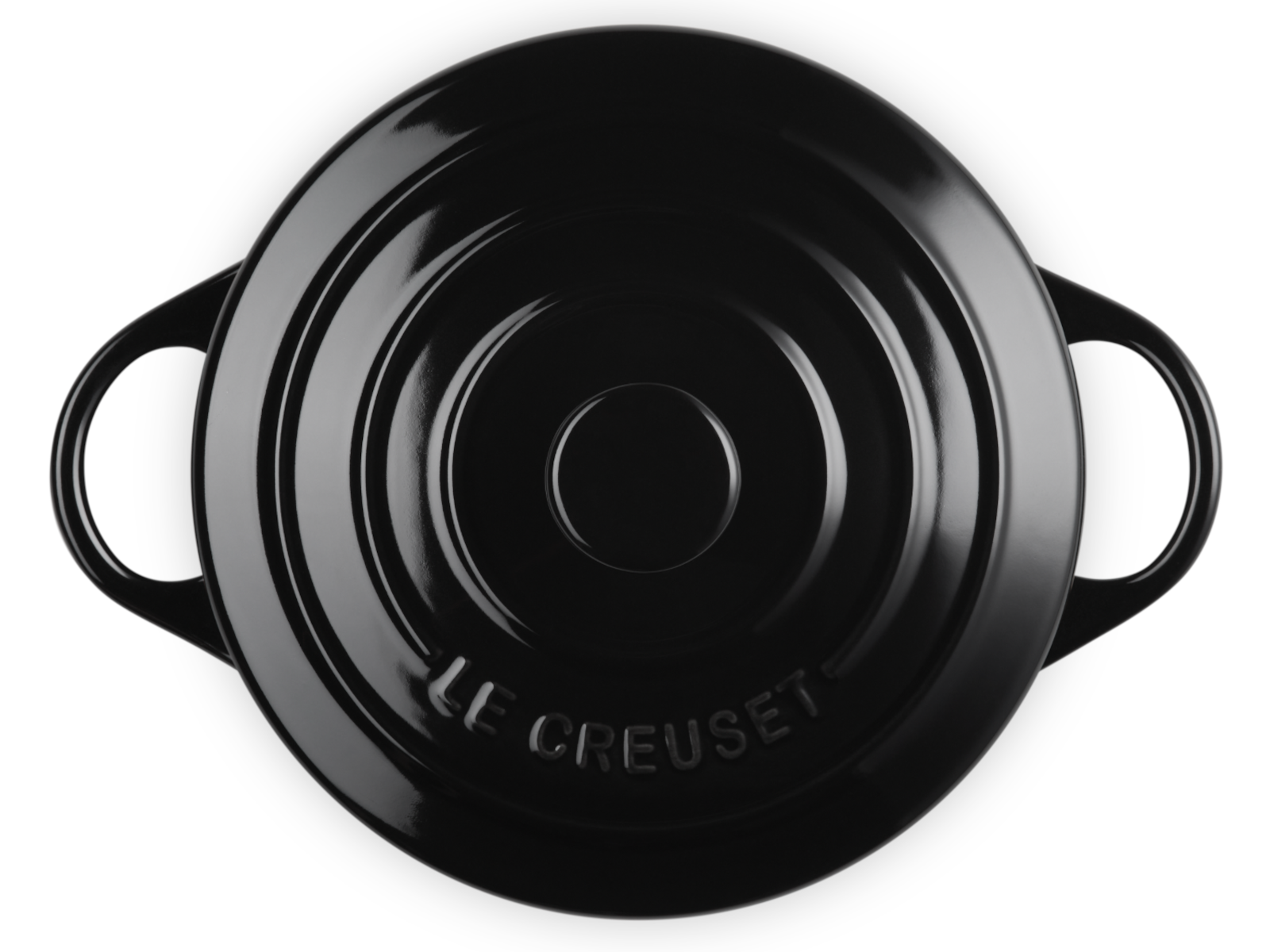 Le Creuset Mini-Cocotte rund schwarz glänzend 14cm Freisteller 4