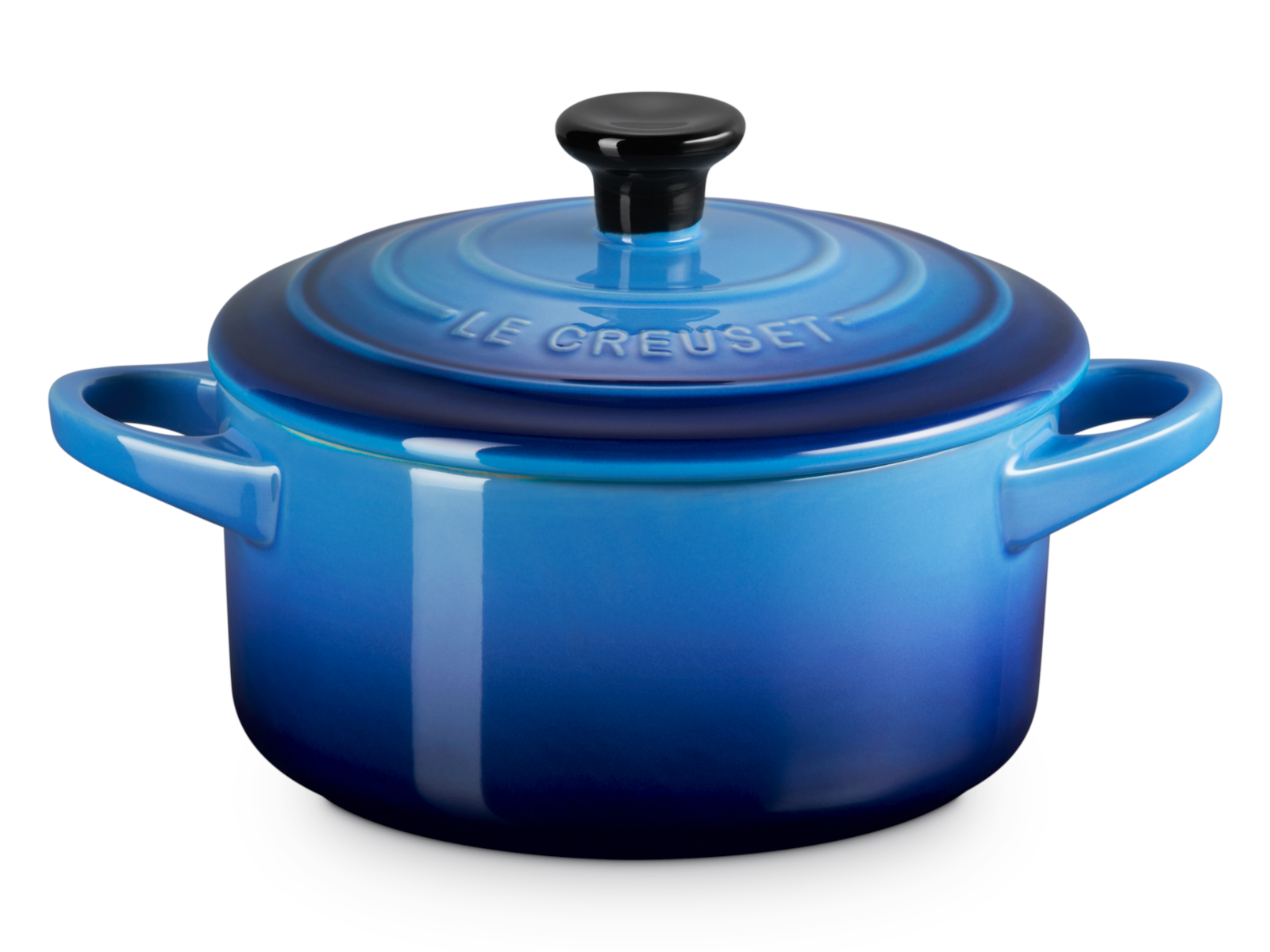 Le Creuset Mini-Cocotte rund azure 14cm Freisteller 2