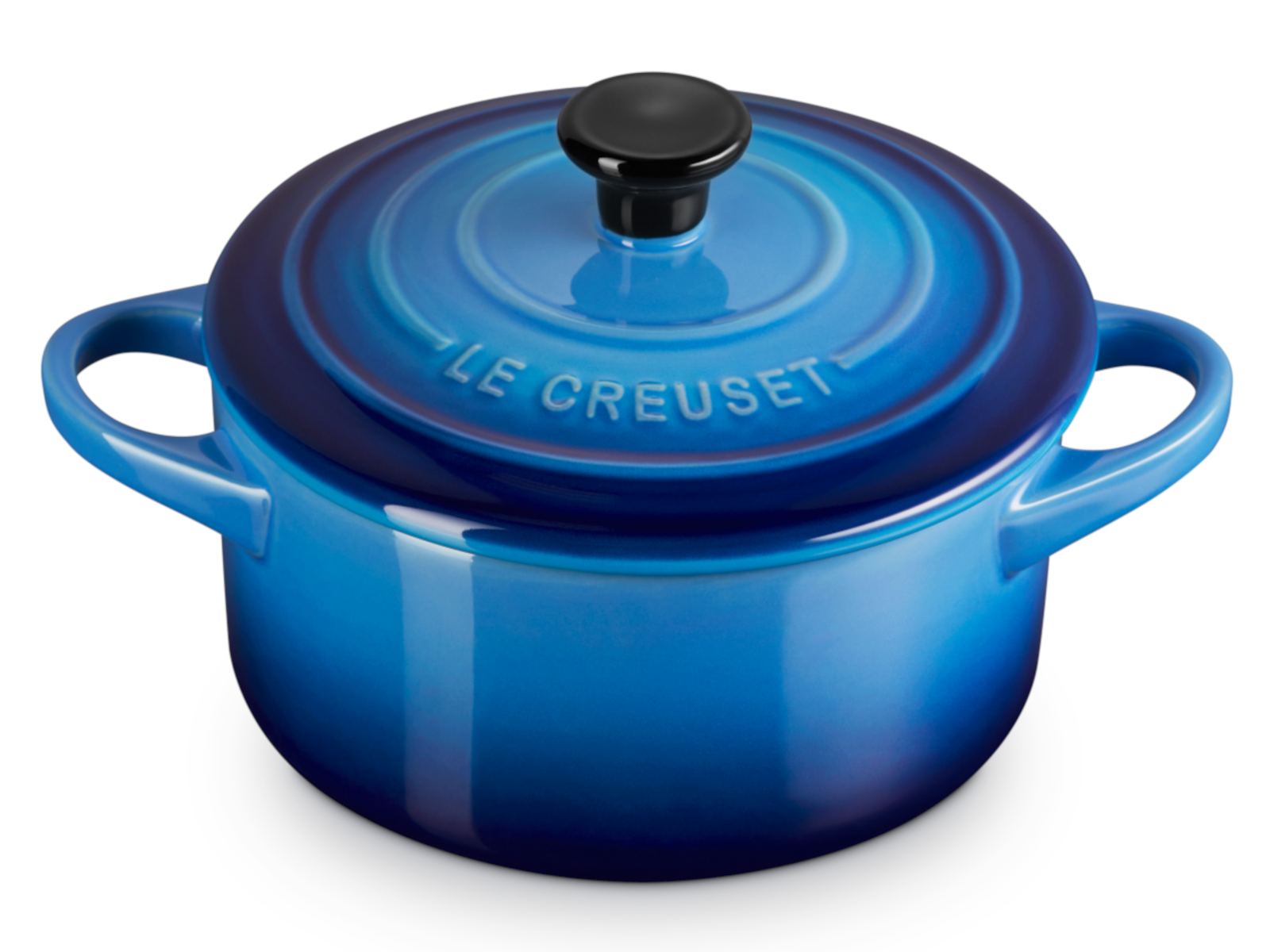 Le Creuset Mini-Cocotte rund azure 14cm Freisteller 3