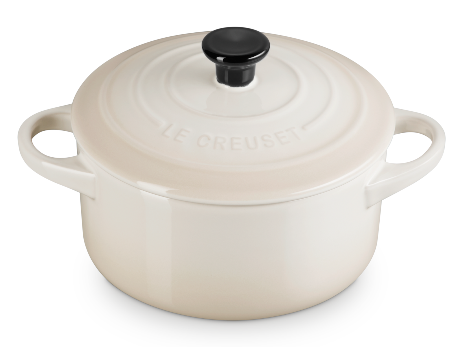 Le Creuset Mini-Cocotte rund meringue 14cm Freisteller 3