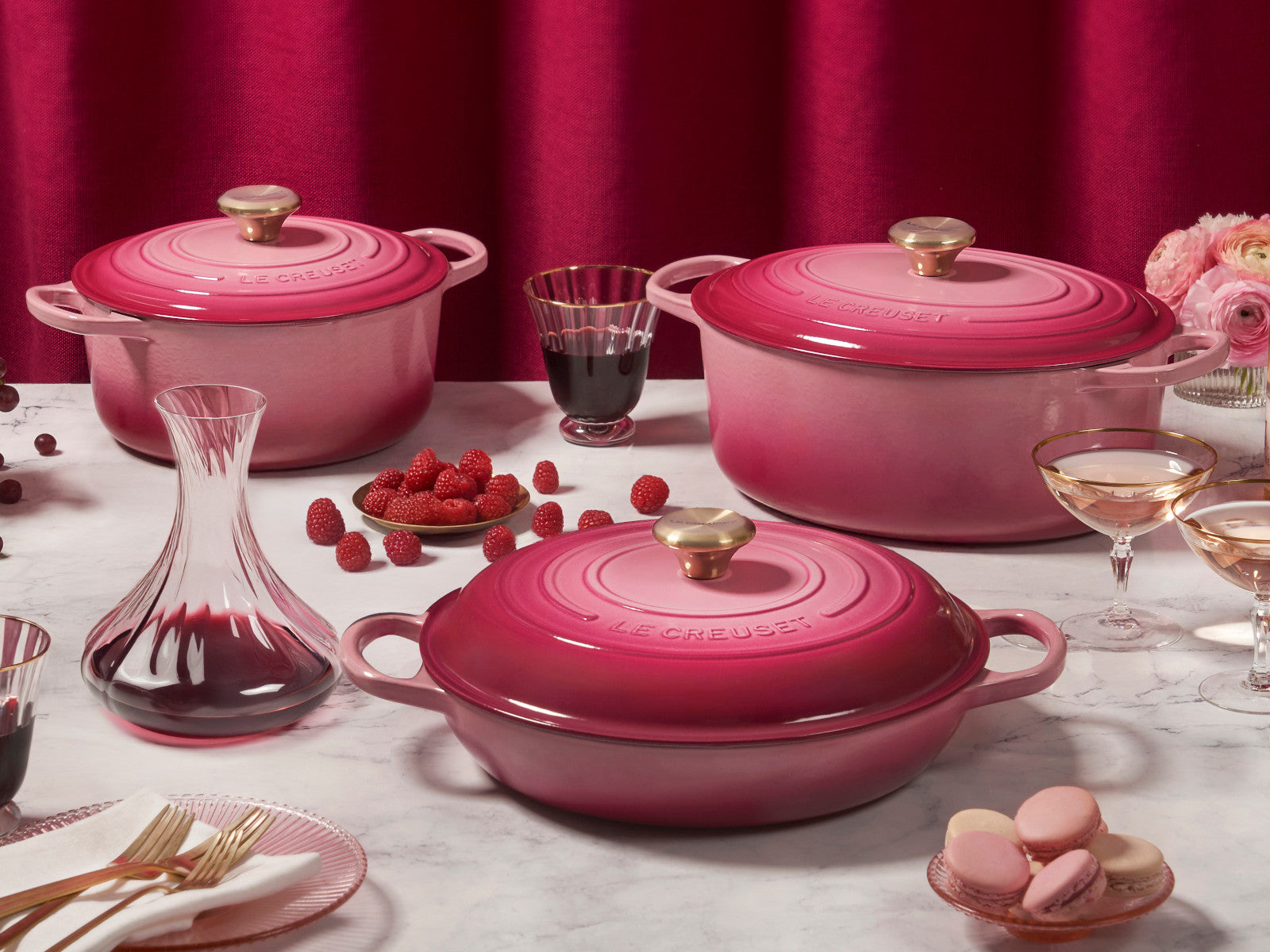 Les Creuset Bräter Signature rund berry 31cm Lifestyle 1