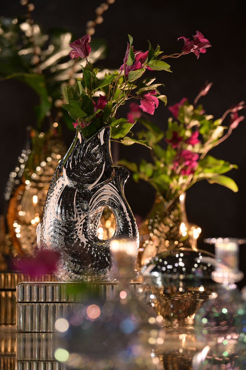 Giftcompany Monsieur Carafon Vase / Karaffe Fisch S silber 1,2l Lifestyle 1