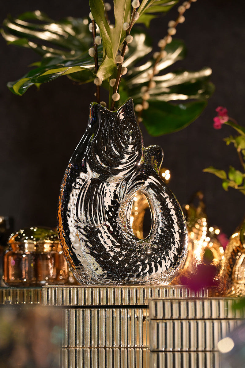 Giftcompany Monsieur Carafon Vase / Karaffe Fisch L silber 2,7l Lifestyle 2