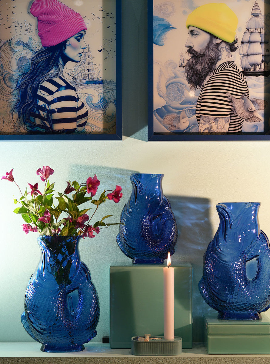 Giftcompany Jacquard Fischvase M blau 30cm Lifestyle 2
