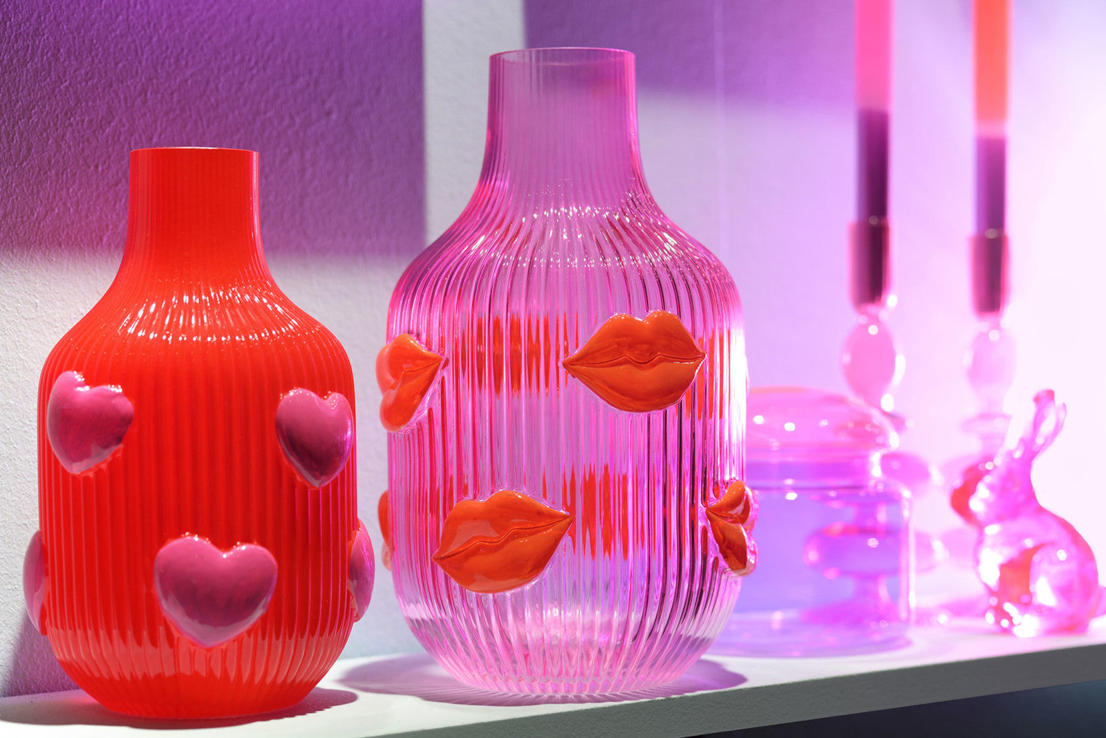 Giftcomany L'amour Vase Lippen transparent 30cm Lifestyle 2