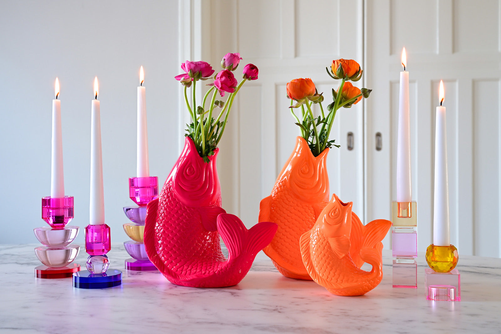 Giftcompany Mamsell Koi Fisch Vase XS rainbow violet 15,5cm Lifestyle 1