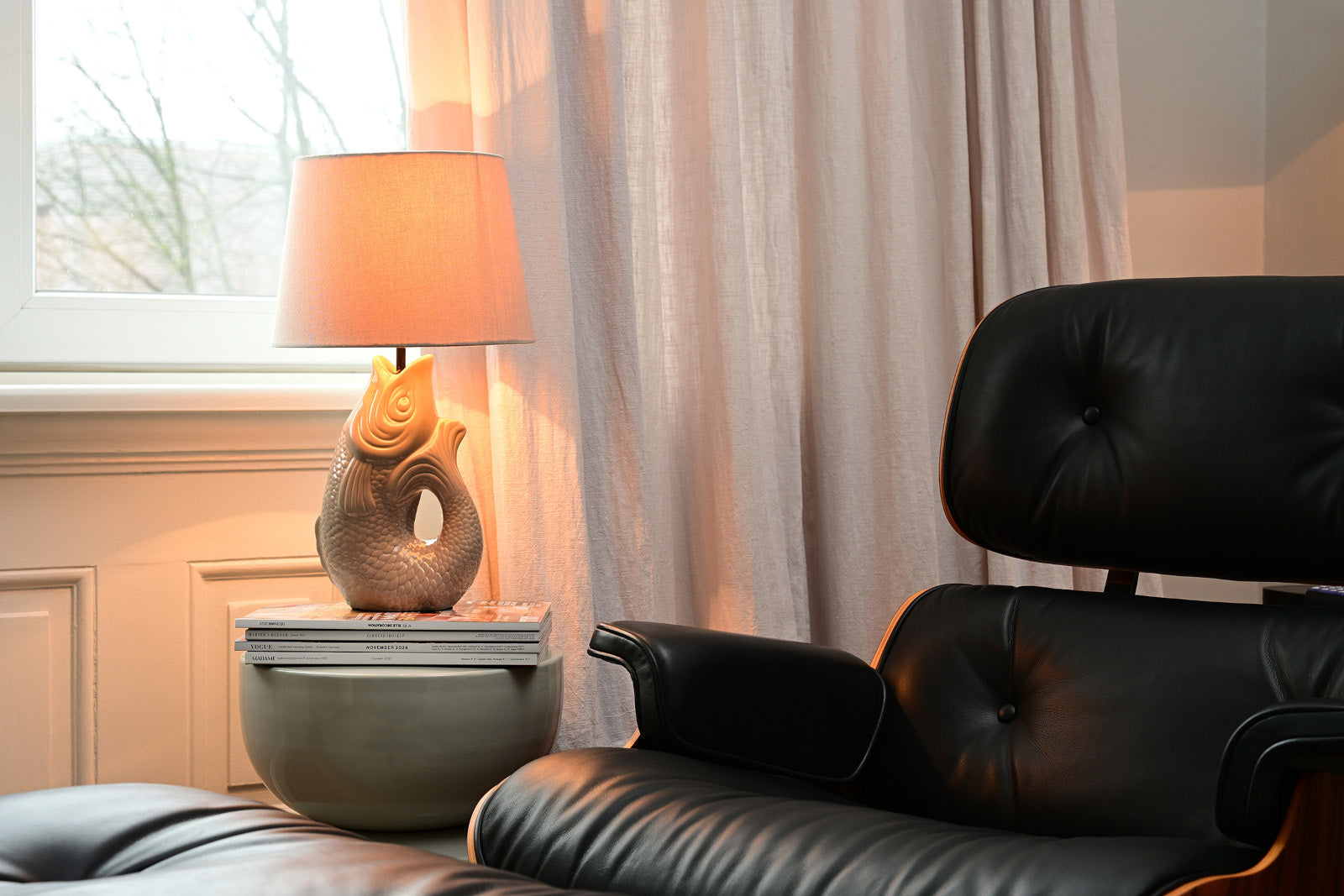 Giftcompany Monsieur Carafon Fisch Lampe L weiß 52cm Lifestyle 1