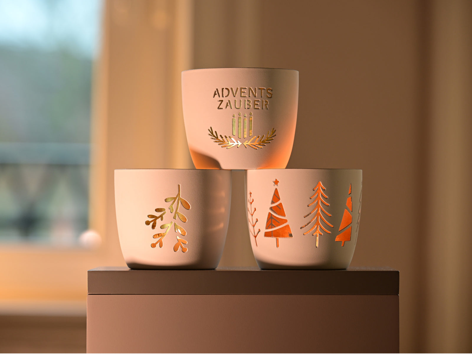 Giftcompany Madras Windlicht M Adventszauber weiß/gold 8,5cm Lifestyle 1