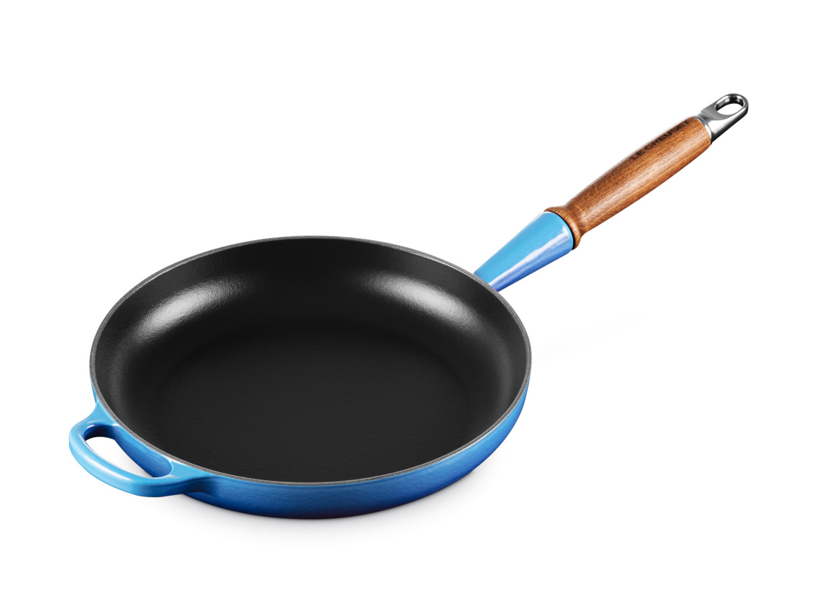 Le Creuset Brat- und Servierpfanne Signature mit Holzgriff azure 26cm Freisteller 4