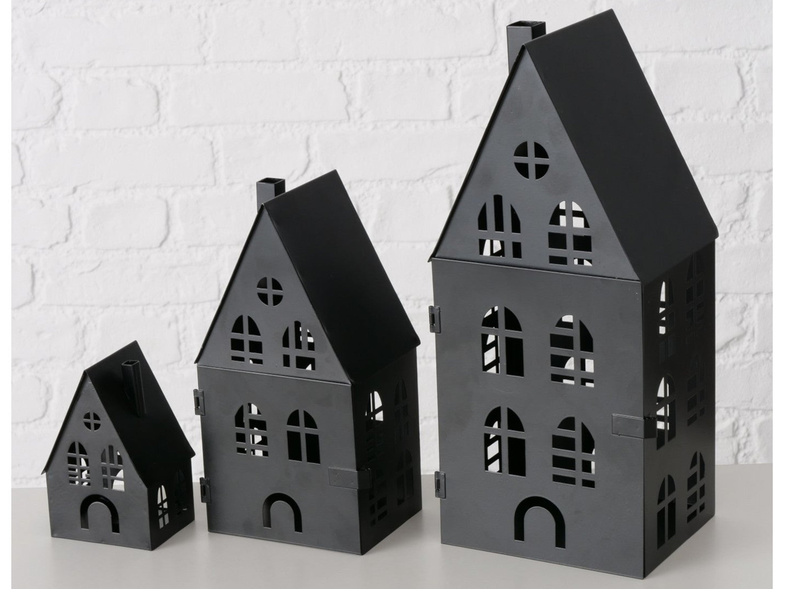 Boltze Dover Laterne Eisen schwarz 13-35cm 3tlg Lifestyle 4