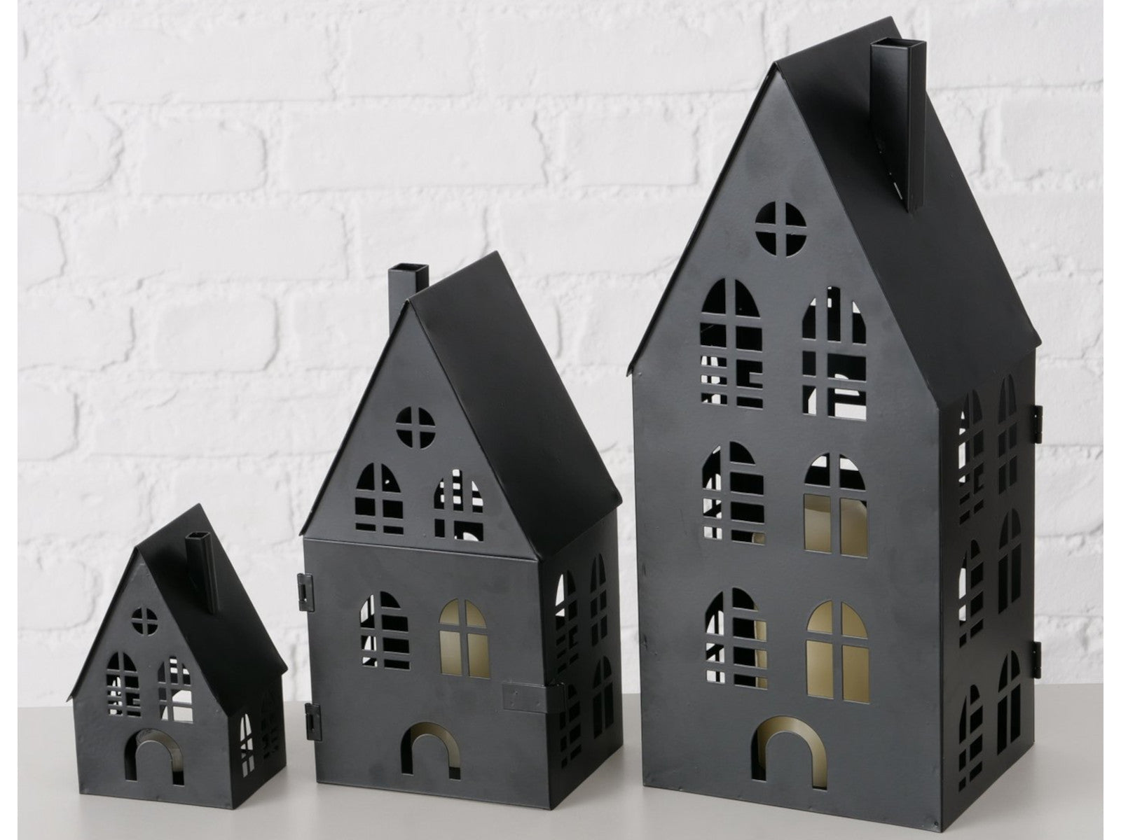 Boltze Dover Laterne Eisen schwarz 13-35cm 3tlg Lifestyle 5