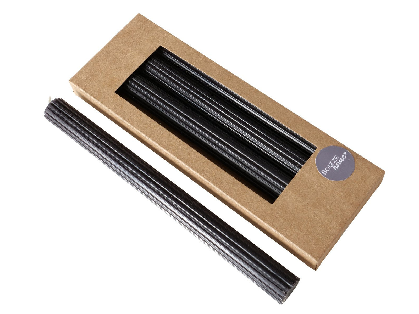 Boltze Classic Stabkerze schwarz 25cm 4tlg Freisteller 1