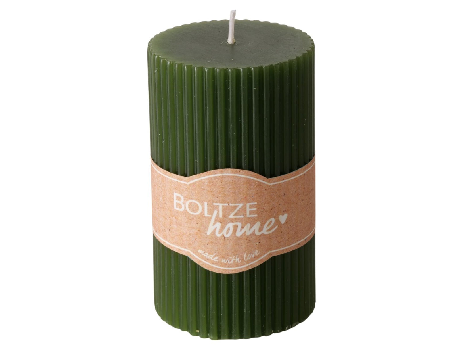  Boltze Classic Stumpenkerze grün 10cm (1 Stück) Freisteller 1