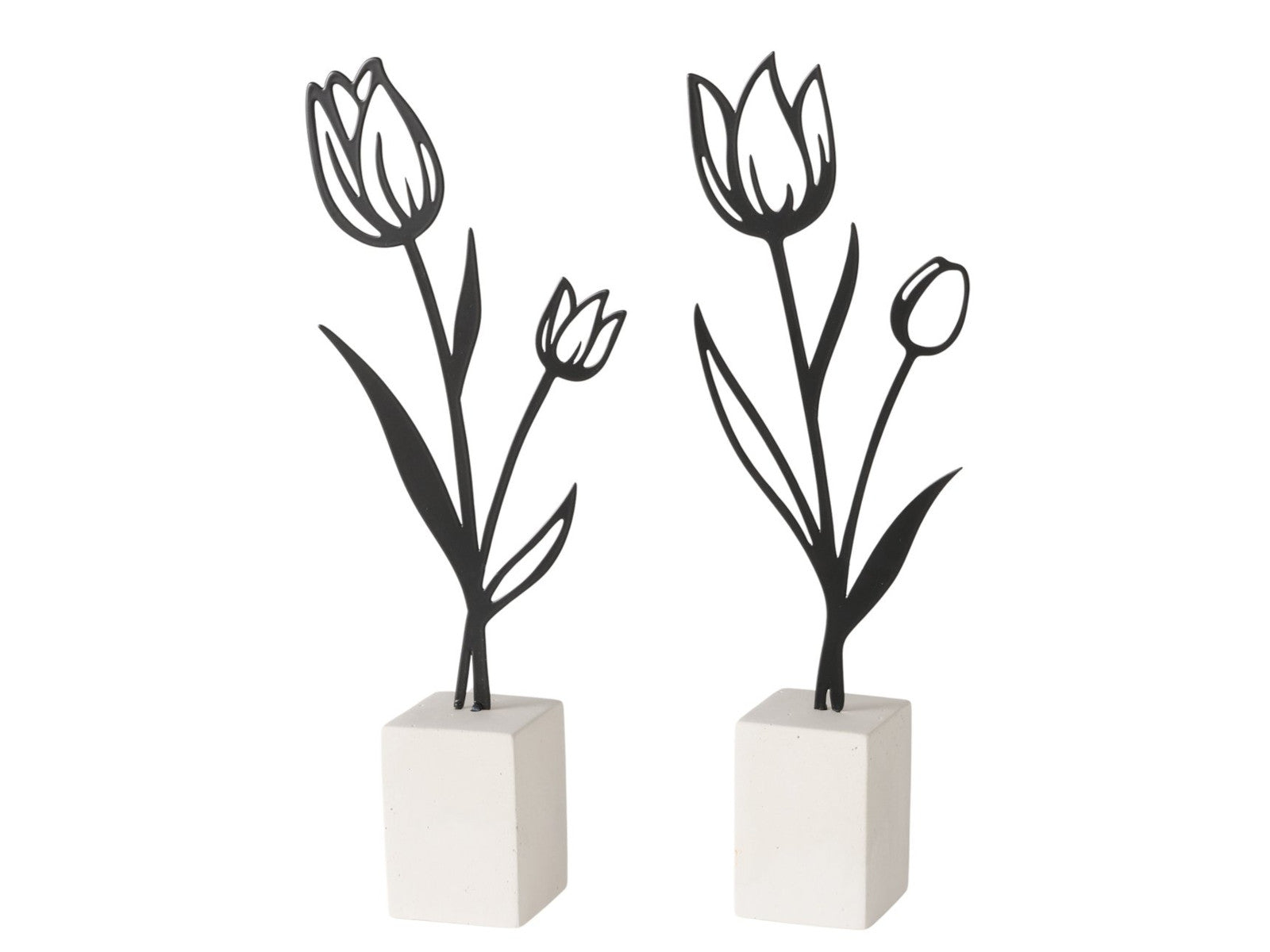 Boltze Carina Dekoaufsteller Blume sortiert weiß/schwarz 28cm (1 Stück) Freisteller 1