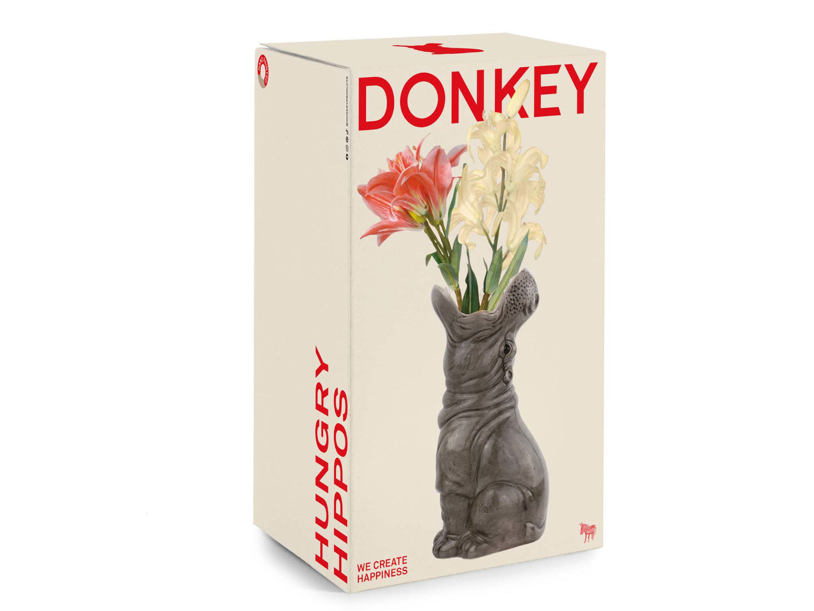 Donkey Products Hungry Hippos Vase grau 30cm Freisteller 6