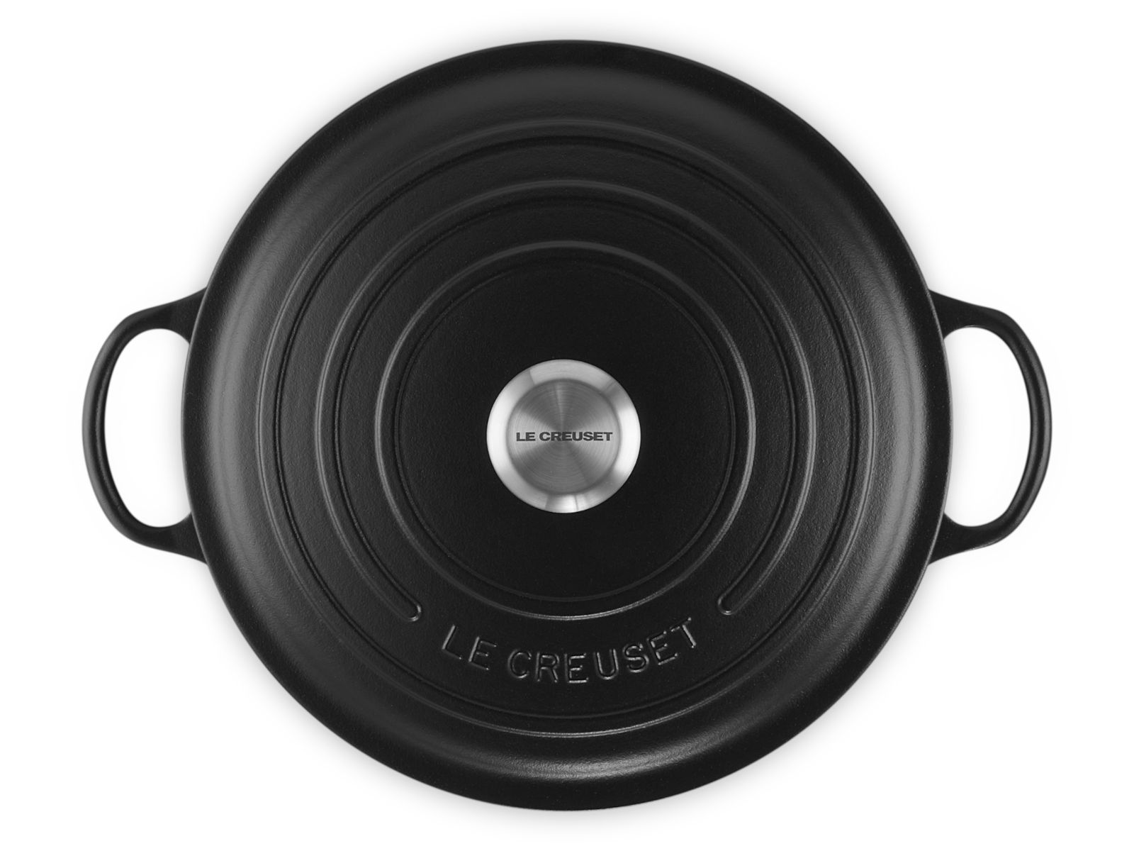 Le Creuset Bräter La Marmite Signature rund schwarz matt 28cm Freisteller 4