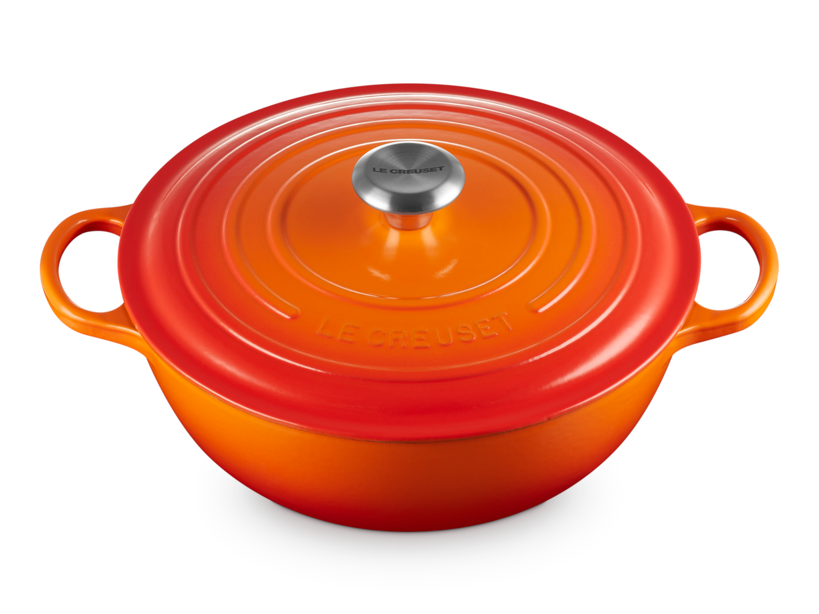 Le Creuset Bräter La Marmite Signature rund ofenrot 28cm Freisteller 5