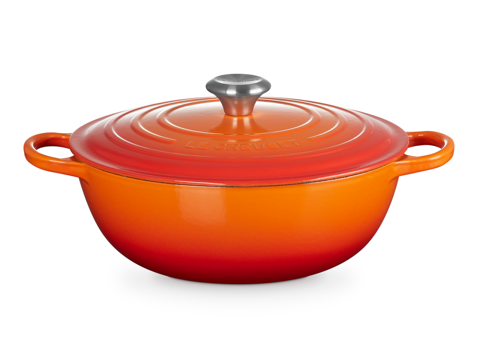 Le Creuset Bräter La Marmite Signature rund ofenrot 28cm Freisteller 2