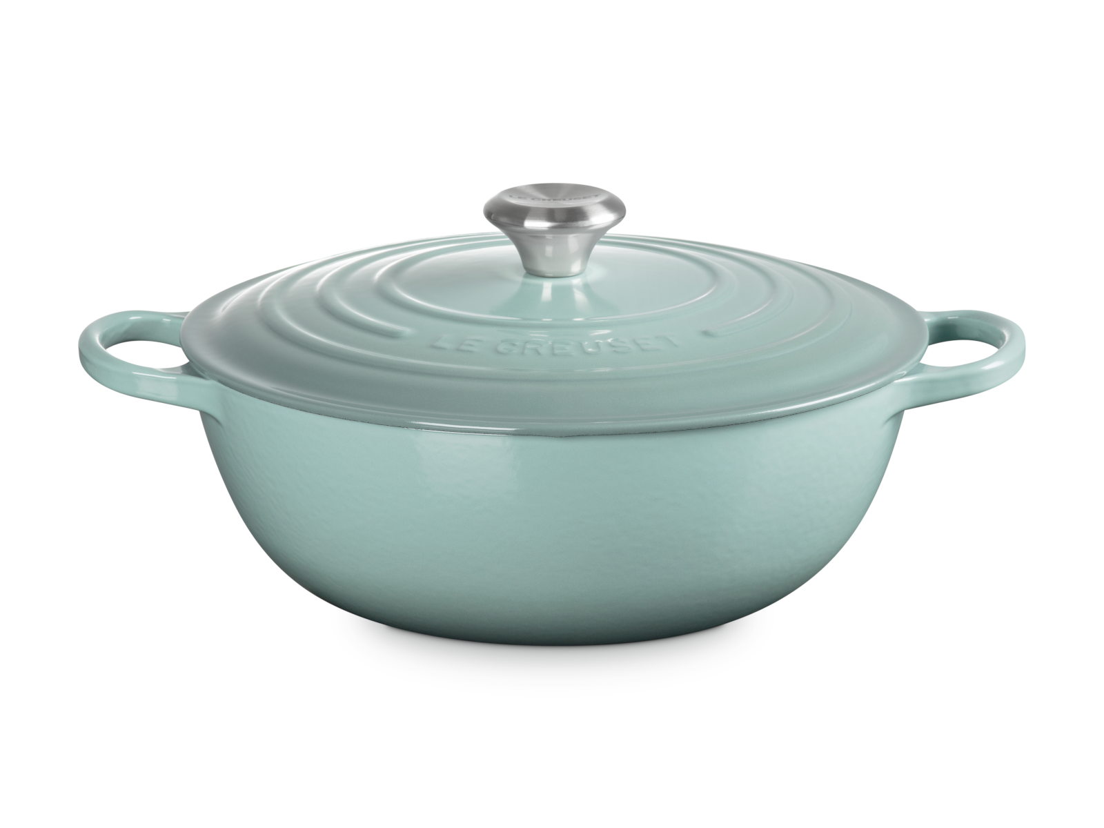 Le Creuset Bräter La Marmite Signature rund sea salt 28cm Freisteller 2