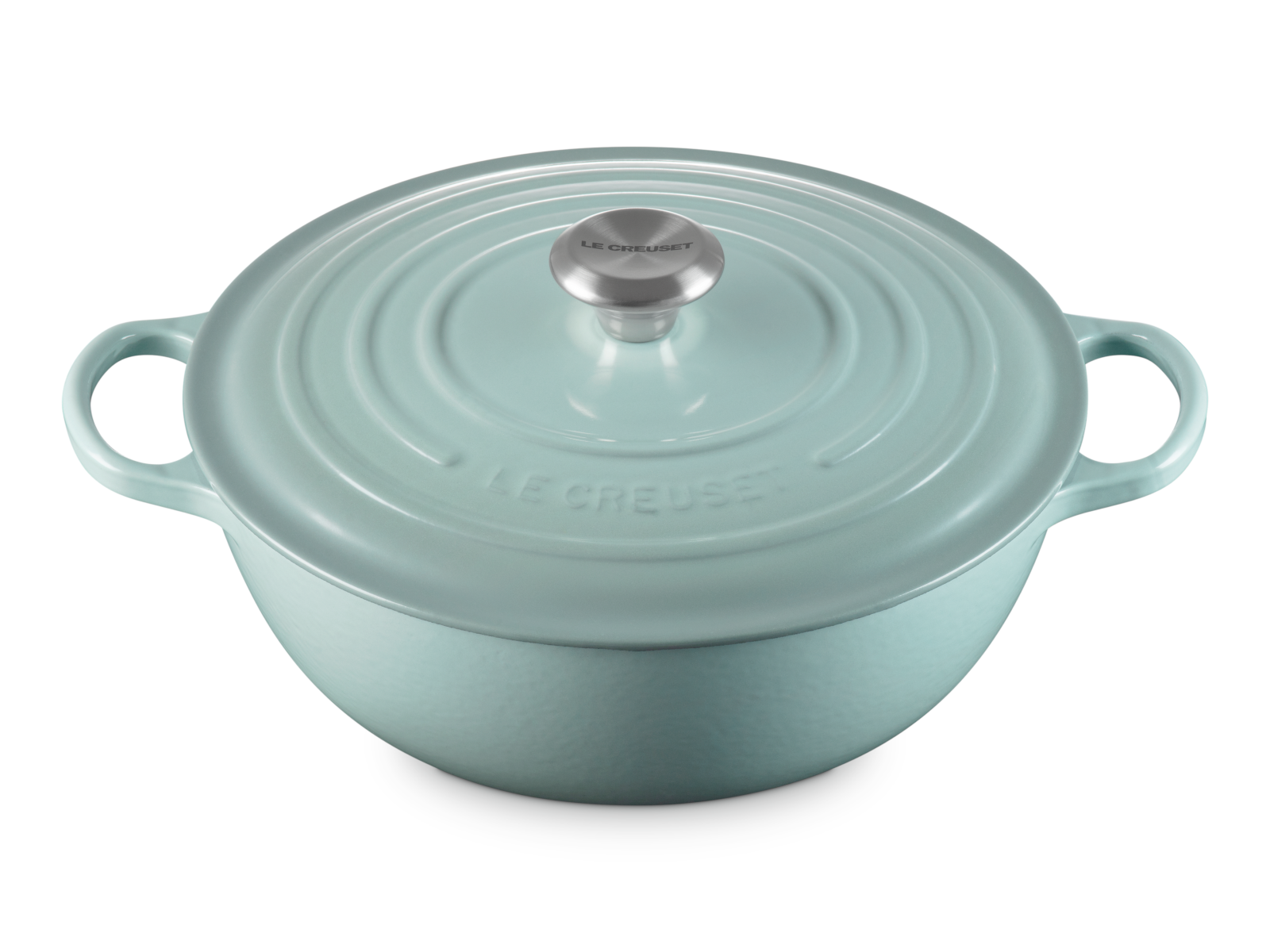 Le Creuset Bräter La Marmite Signature rund sea salt 28cm Freisteller 5