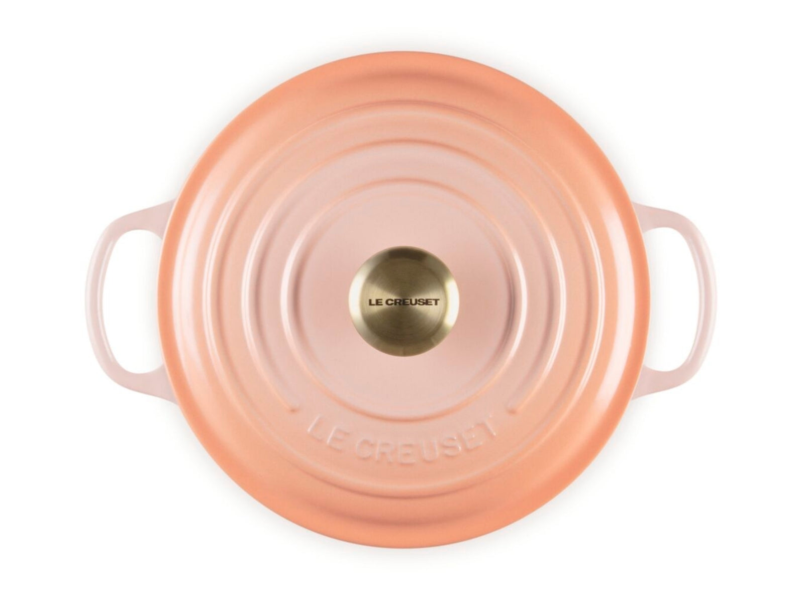 Le Creuset Bräter Signature rund mit Goldknopf pêche 20cm - Produktbild 4