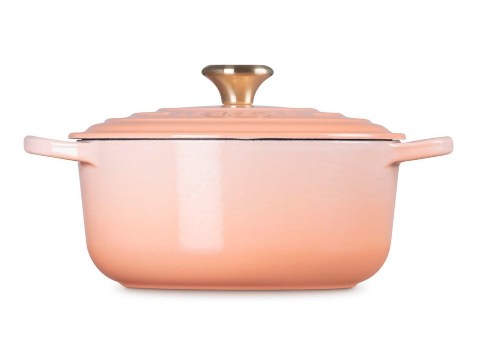 Le Creuset Bräter Signature rund mit Goldknopf pêche 20cm - Produktbild 2
