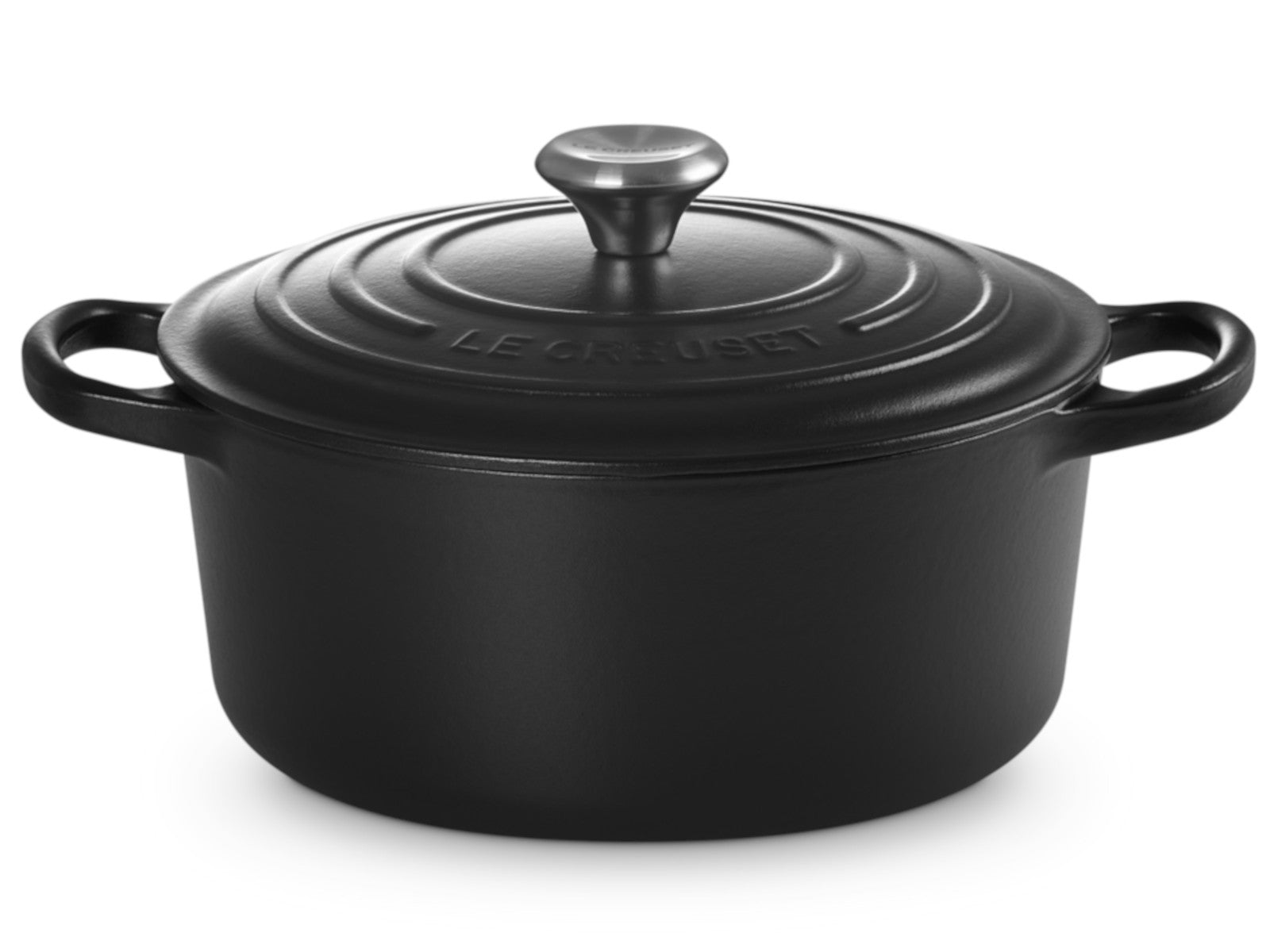 Le Creuset Bräter Signature rund schwarz matt 22cm Freisteller 1
