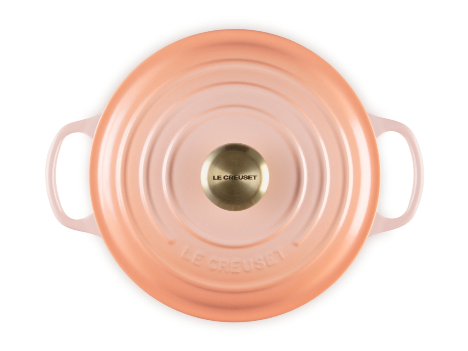 Le Creuset Bräter Signature rund mit Goldknopf pêche 24cm - Produktbild 4