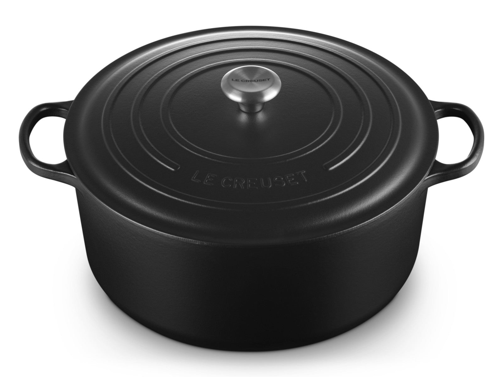 Le Creuset Bräter Signature rund schwarz matt 34cm Freisteller 3