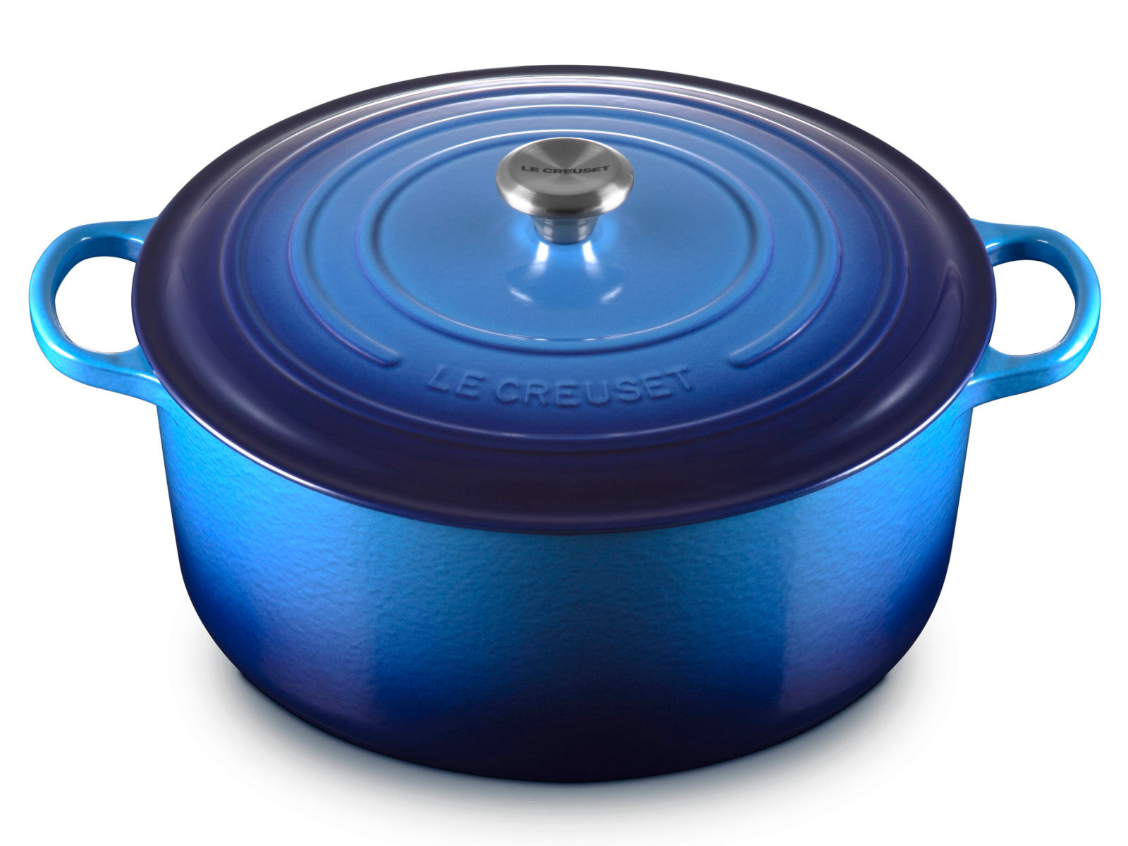 Le Creuset Bräter Signature rund azure 34cm Freisteller 3