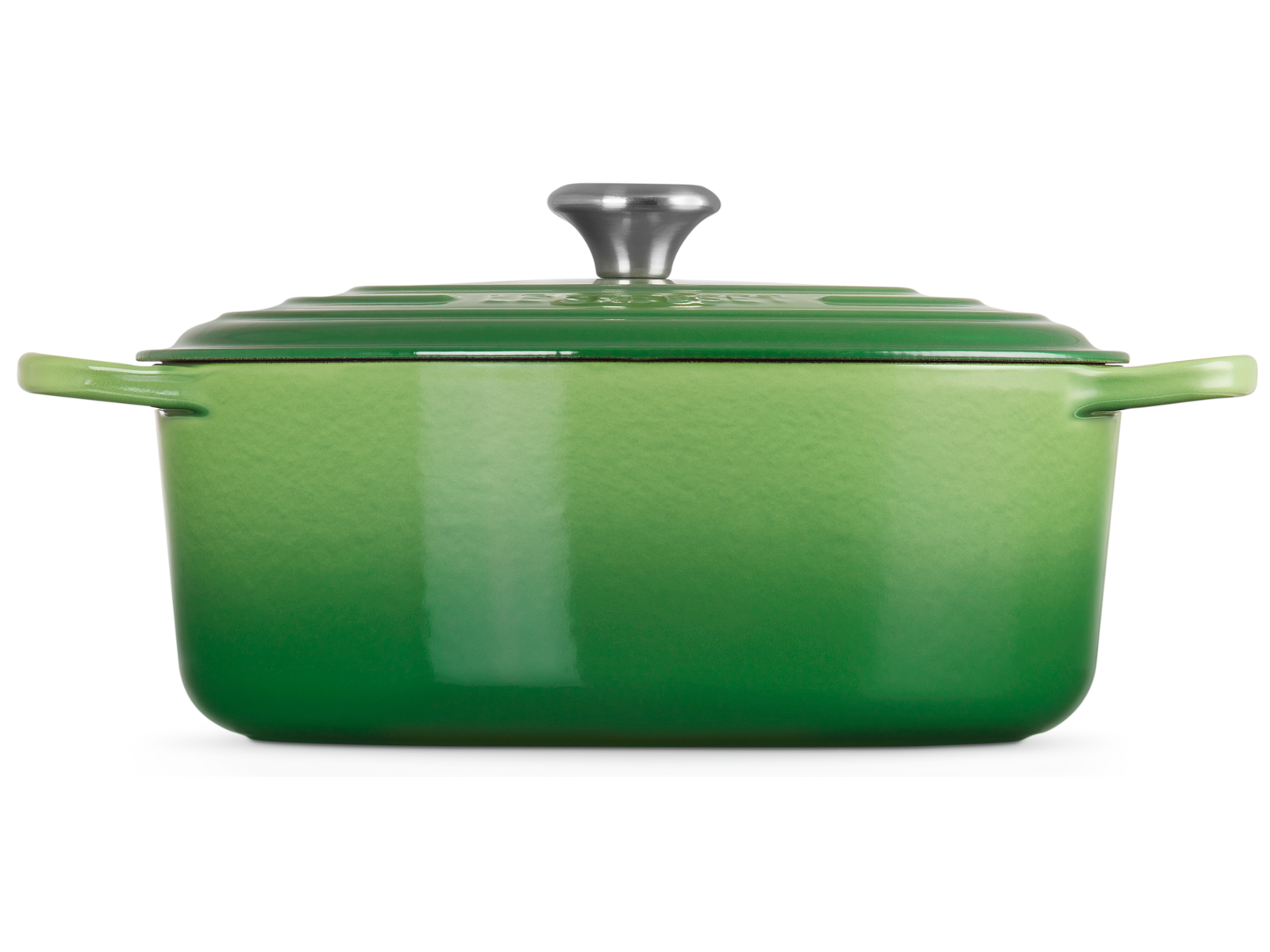Le Creuset Bräter Signatur oval bamboo green 25,7cm Freisteller 3