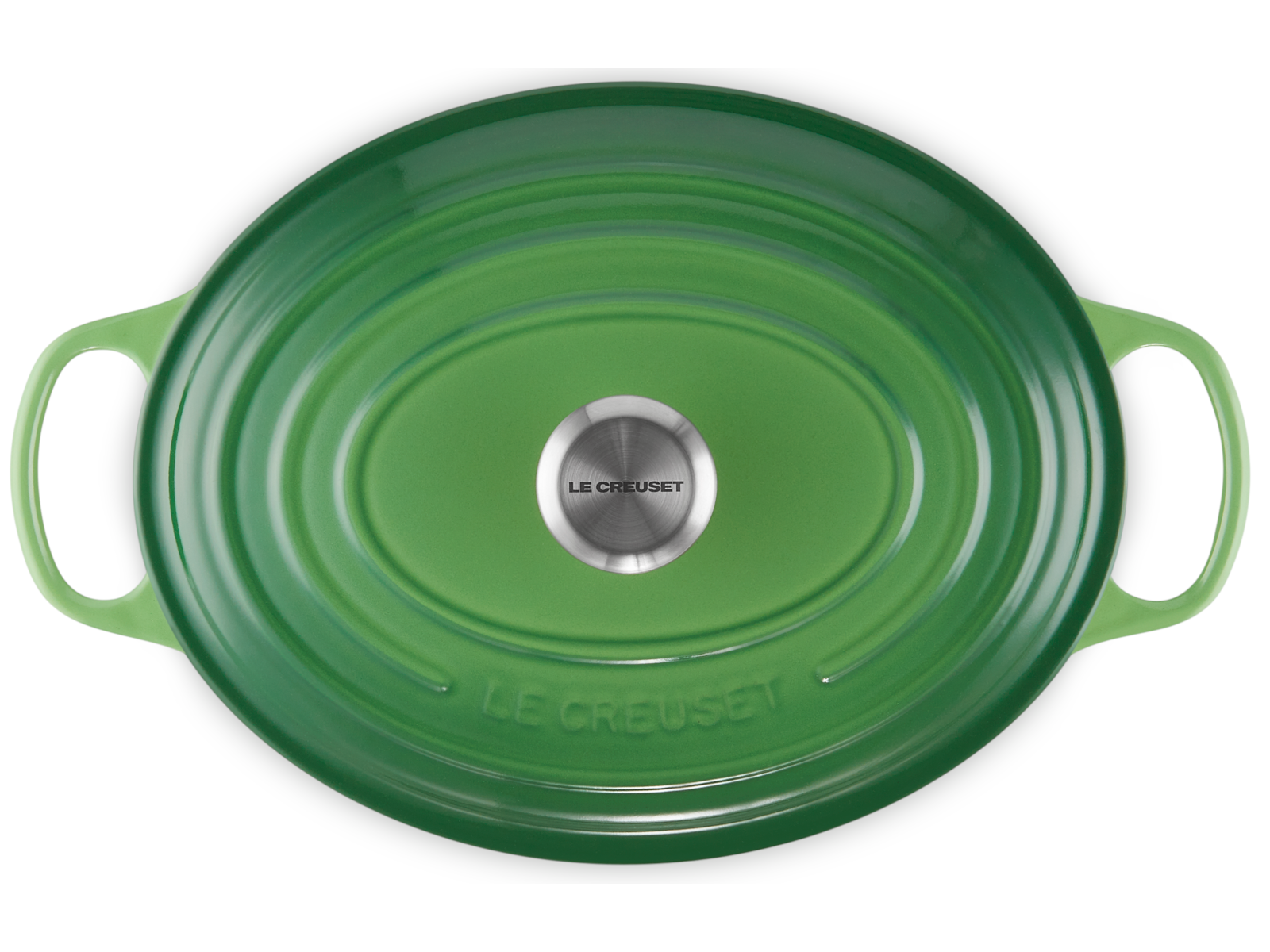 Le Creuset Bräter Signatur oval bamboo green 25,7cm Freisteller 4