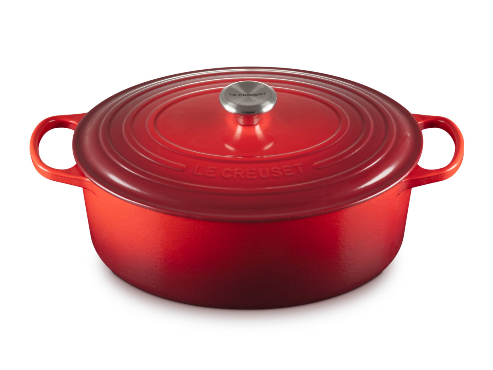 Le Creuset Bräter Signature oval kirschrot 33cm Freisteller 3